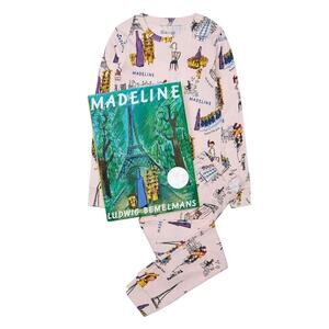 Books To Bed Pajamas Madeline PJs Sleepwear Girls Size 6 Pink Peach
